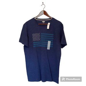 Old Navy Blue S/S T-Shirt Men's Size L Flag Creation Pride USA New